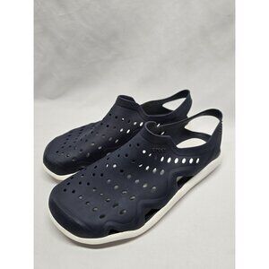 Crocs Swiftwater Wave Slingback Sandals Mens Blue Size 6 Water Shoes Perforated